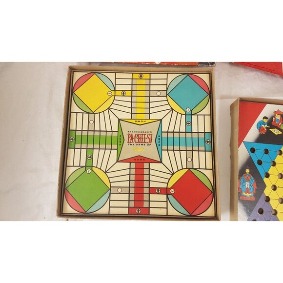 Transogram Games Chinese Checkers Pa-Chee-Si 1955 1956 Vintage Board Game BOXED - Picture 8 of 12